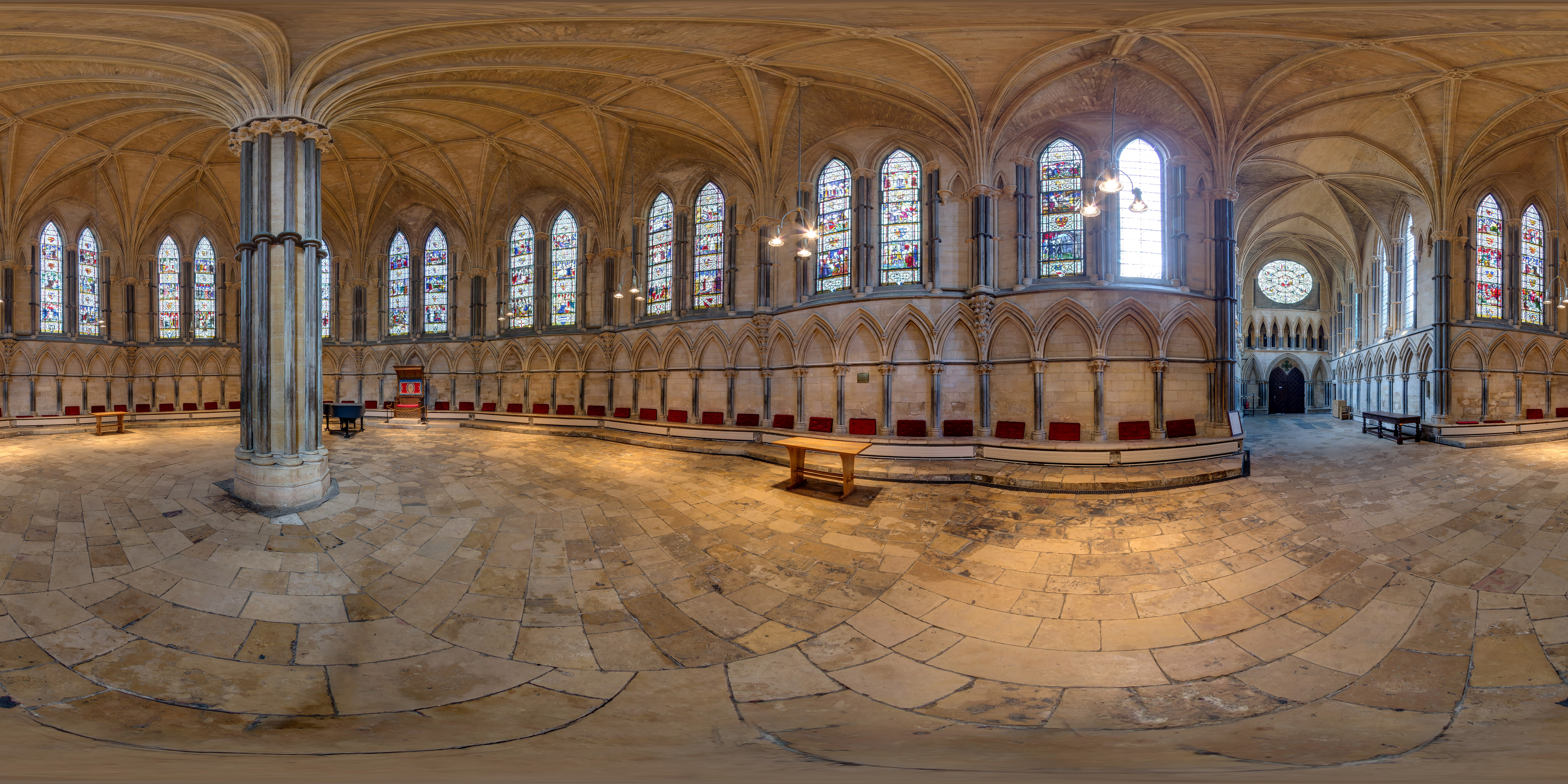 Chapter House Panorama Lincoln Cathedral