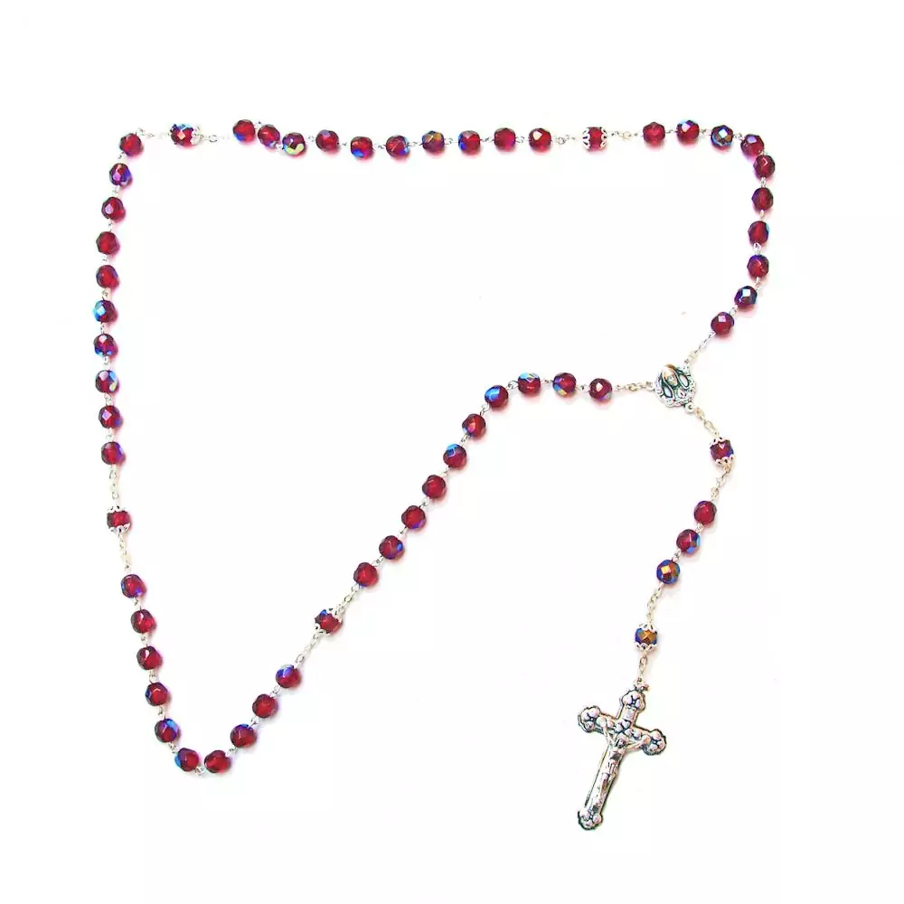 Garnet rosary deals necklace