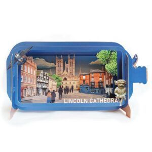 Message In A Bottle Lincoln Cathedral With Castle Square Pop Up Greetings Card